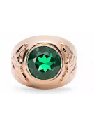 Žiedas Smeraldai Originalus 14k rožinio aukso vintage Vintage vrc078r